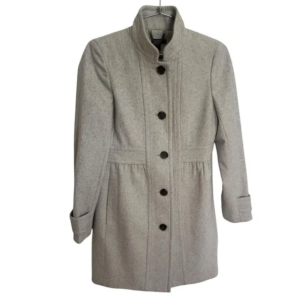 J.Crew Factory Skirted Dress Coat Heather Cloud 2 - Image 2