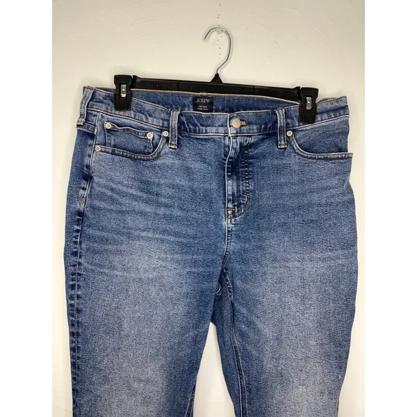 J. Crew Mid Rise Flare Crop Jeans Women's Size 32 Medium Wash Denim - Image 2