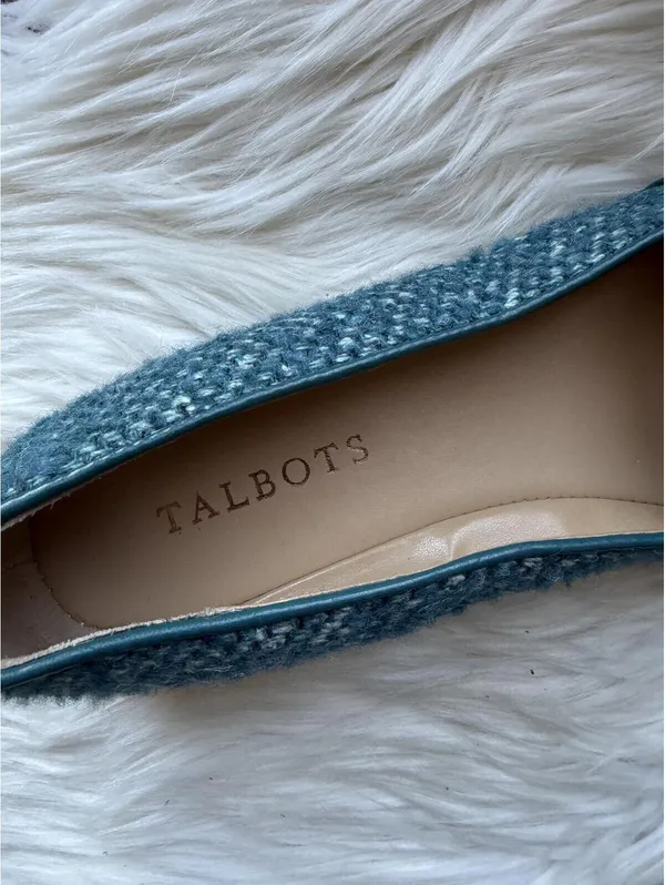 NWOT’s Talbots Blue Tweed Tassel Loafers Size 5.5 - Image 2