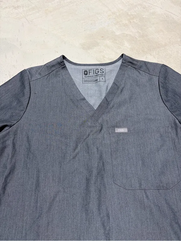 FIGS V-Neck Scrub Top Gray small - Image 2