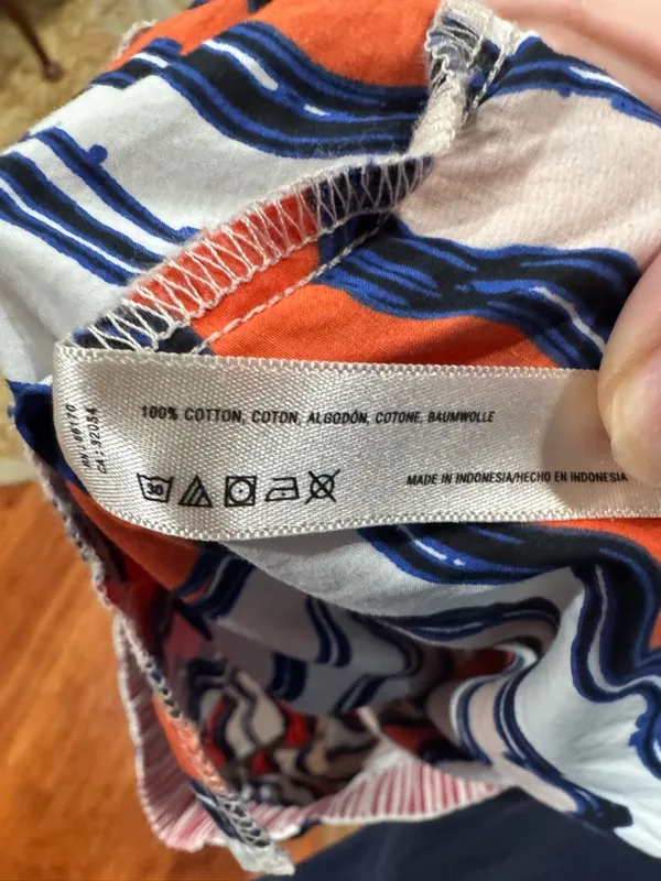 Anthropologie Pajama Pants in White, Orange & Navy Stripes Size Small - Image 5