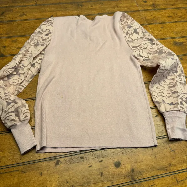 Bellini Womens Lavender Lace Sleeve Sweater Pullover Knit Top Size M‎ - Image 2