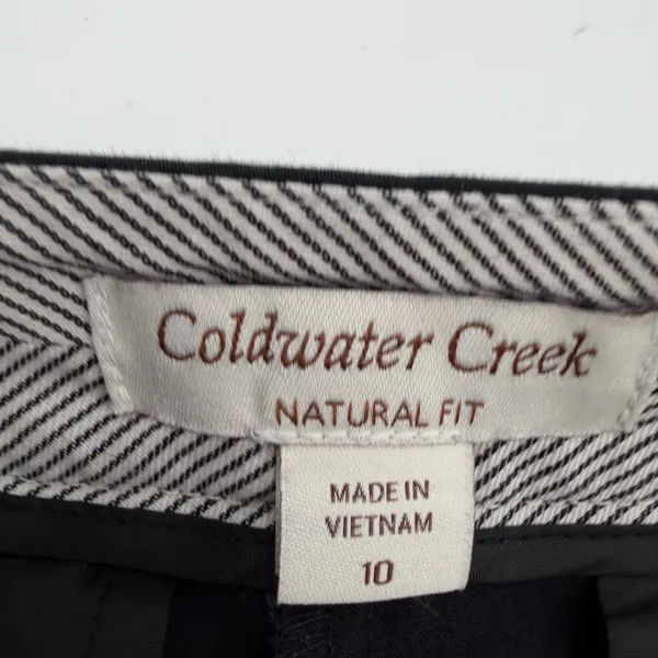 COLDWATER CREEK Capri Pants Womens 10 Black Natural Fit Crop Casual Cotton Blend - Image 3
