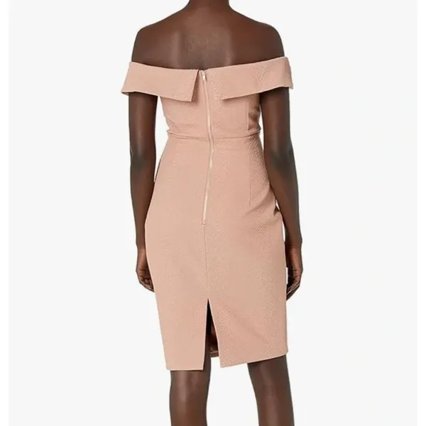 Bardot Eva Dress 6 Pink‎ Off The Shoulder Cocktail Wedding Guest Party Sheath - Image 2