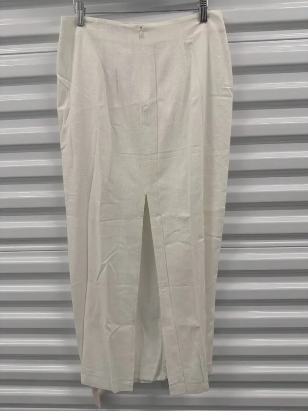 Sau Lee Capri Linen Midi Skirt Ivory Womens Size 8 - Image 6