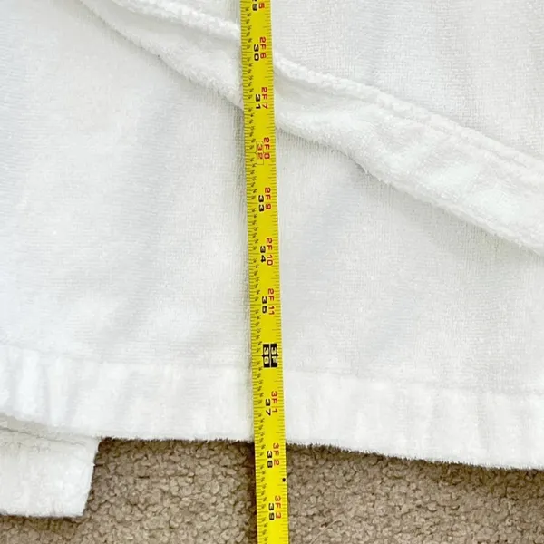 Lauren Ralph Lauren Terry Cloth Robe Women Large White Cotton Belted Spa Classic - Image 11