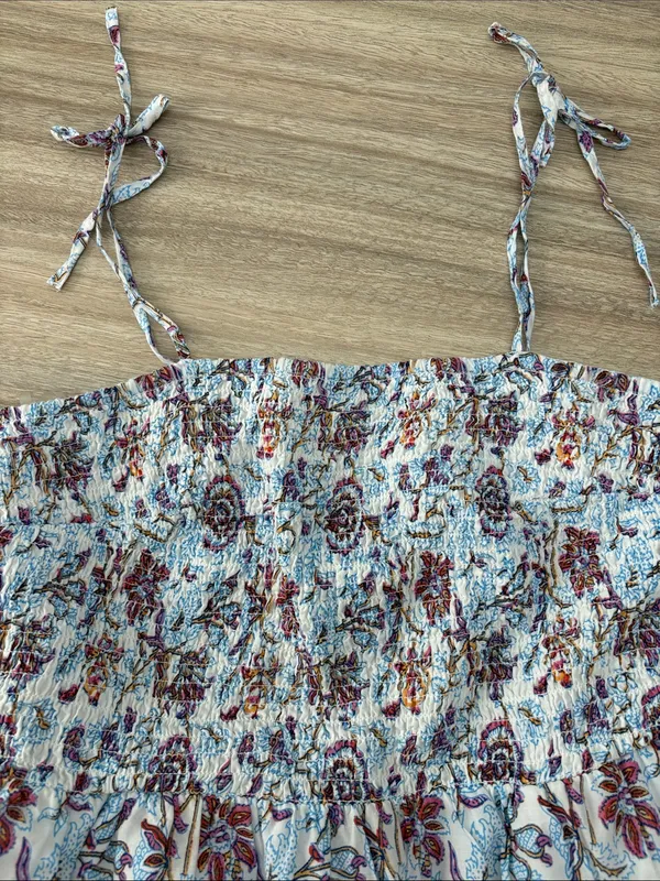 Target x Roller Rabbit Smocked Sleeveless Floral Maxi Dress Women’s Size Medium - Image 6
