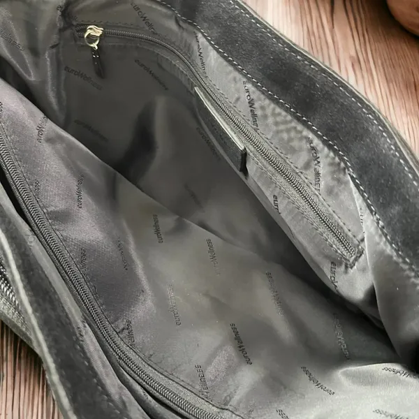COPY - EuroWellness‎ Black Suede Purse Silver Gold Grommets - Image 7