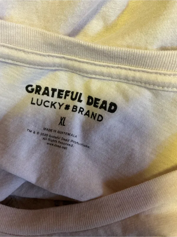 Grateful Dead Lucky Brand Dancing Bear Roses Flocked Graphic Tee XL - Image 2