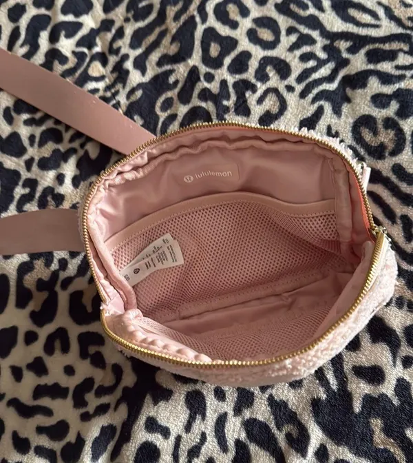Pink Fluffy Lululemon Belt Bag  - Image 4