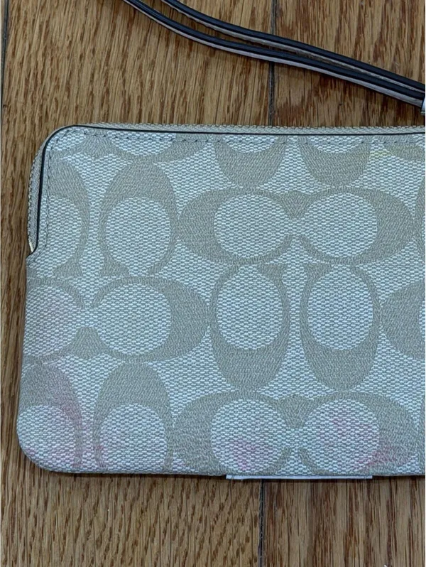 NWT Coach Corner Zip Wristlet Signature Canvas Stripe - Image 4