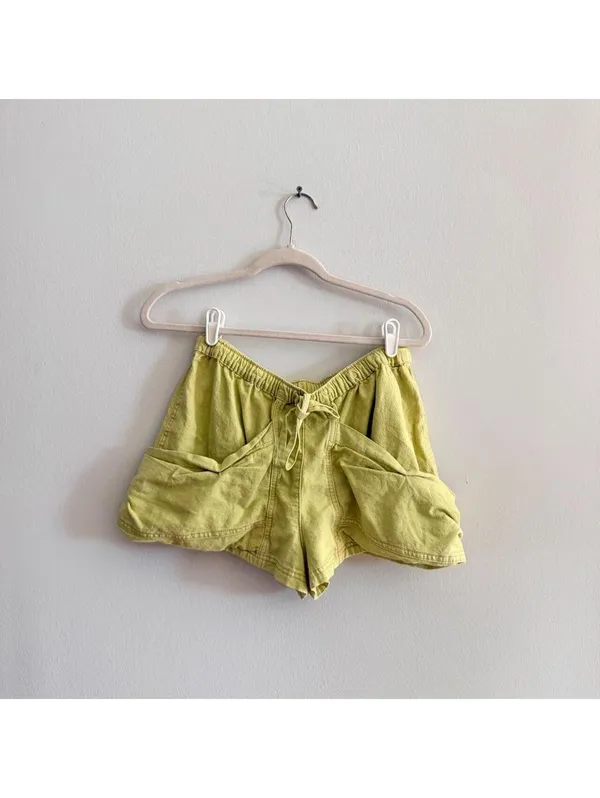 Free People Good Fortune Solid Cotton-Linen Shorts - Image 3