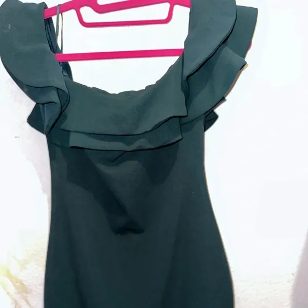 Mind‎ Code Women Off the Shoulder Green Ruffled Mini Dress Size S - Image 9