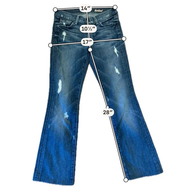 7 for all Mankind low rise bootcut jeans size 26 - Image 4
