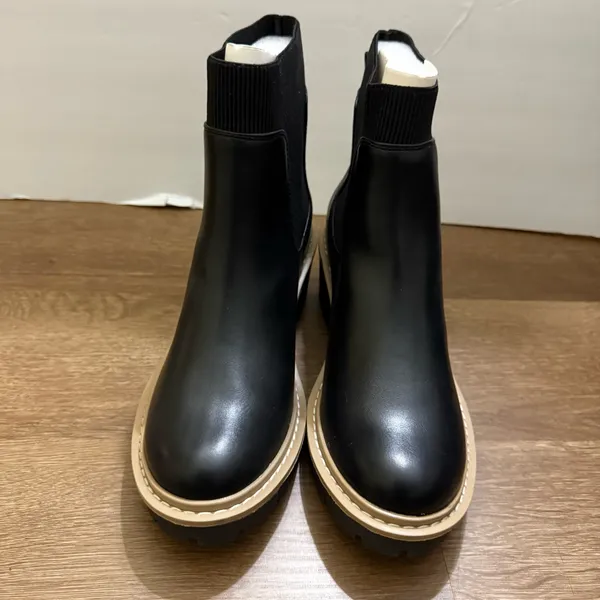 IDIFU Women’s Platform Leather Boots Size 7 - Image 2