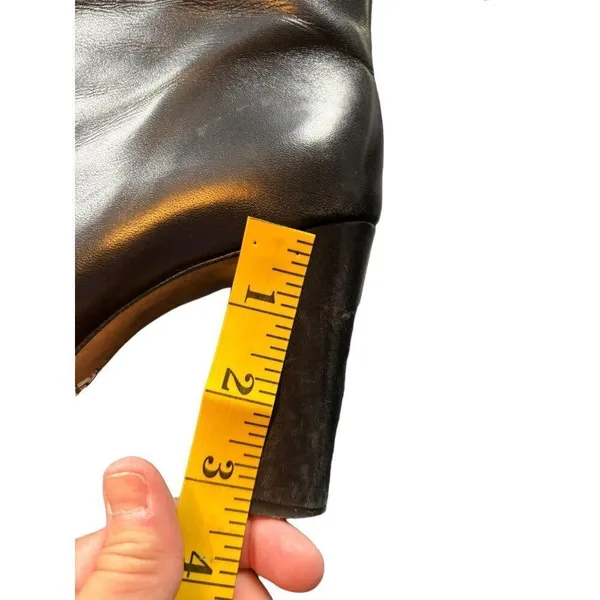 Bota Salto Alto Women's Black Leather Pointed Toe Ankle Boots 3" Heel Size 8.5 - Image 7