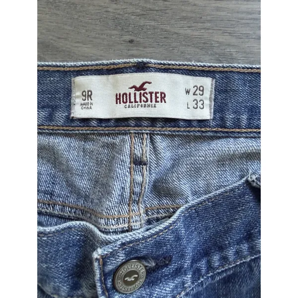 Hollister Y2K Women's Medium Wash Distressed Low Rise Bootcut Jeans Size 9 reg - Image 6