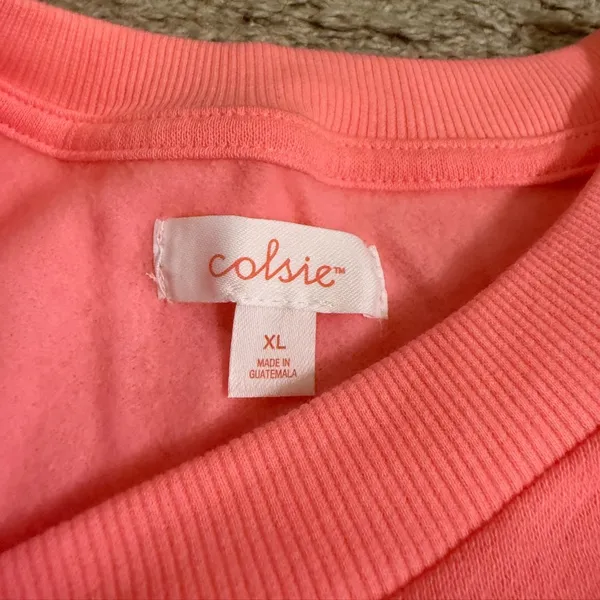 Colsie Neon Pink Summer Fleece Lounge Sweatshirt - size XL - Image 5