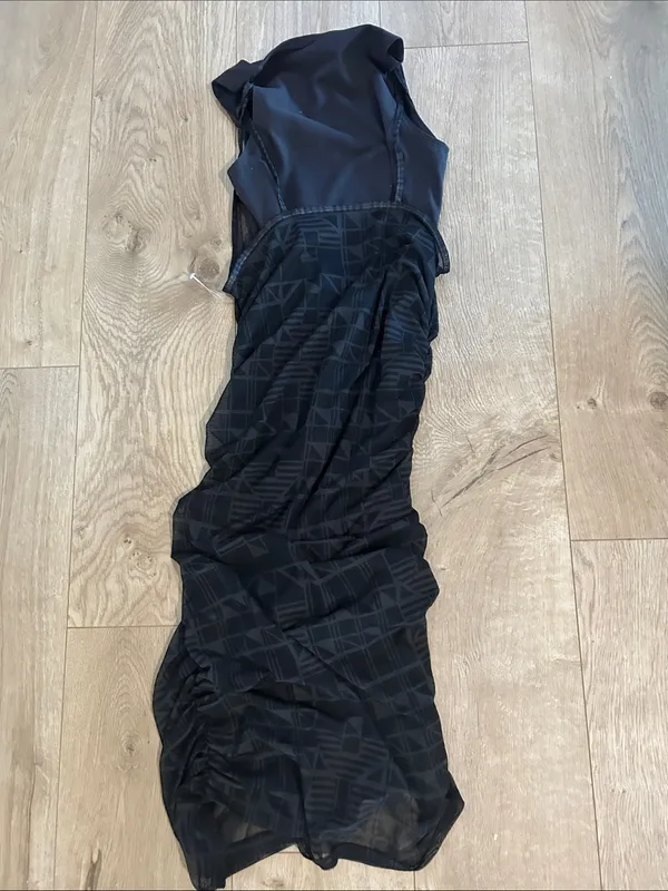 NIKE SPORTSWEAR Two-layer Black Indio Ruched Seam Dress, size Small, NWT - Image 6