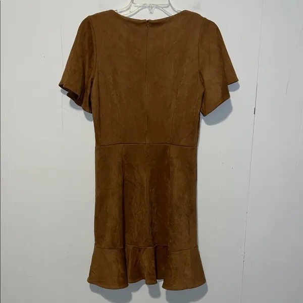 Fashion on Earth Brown Faux Suede Mini Dress 0315264 - Image 3