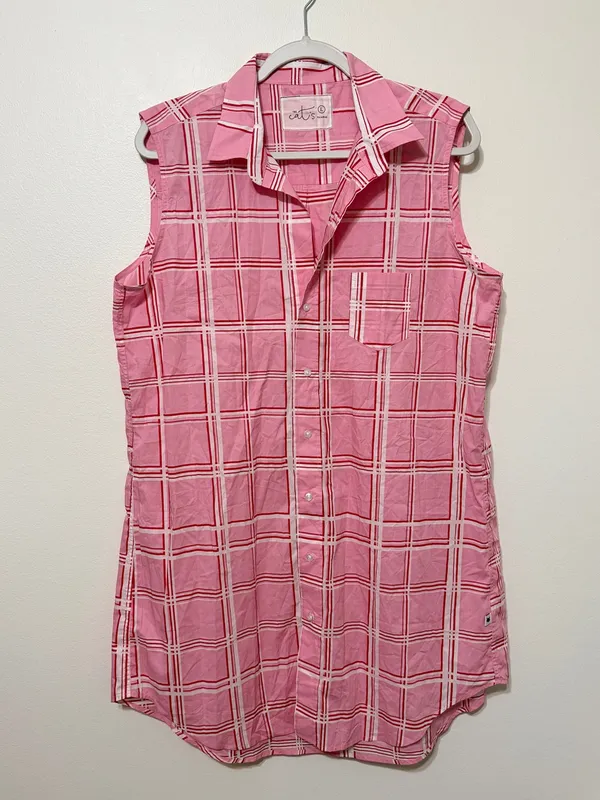 The Cat’s Pajamas Pretty in Pink Luxe Pima Sleeveless Night Shirt Size Large - Image 2