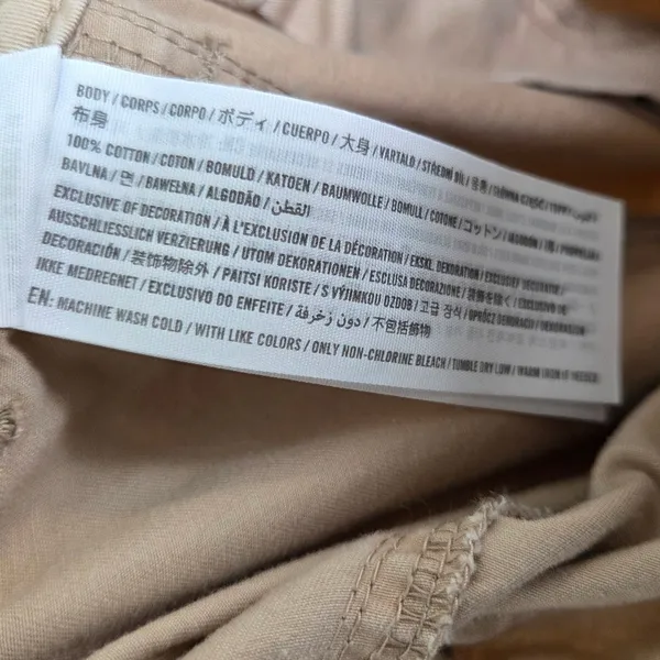 Abercrombie & Fitch Tan Wide Leg High Rise Khaki Trouser Cargo Pants Size 30/10 - Image 9