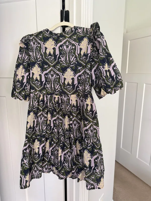 Cleobella Camden Mini‎ Dress Casablanca Floral Puff-Sleeve Dress Navy Lavender - Image 7