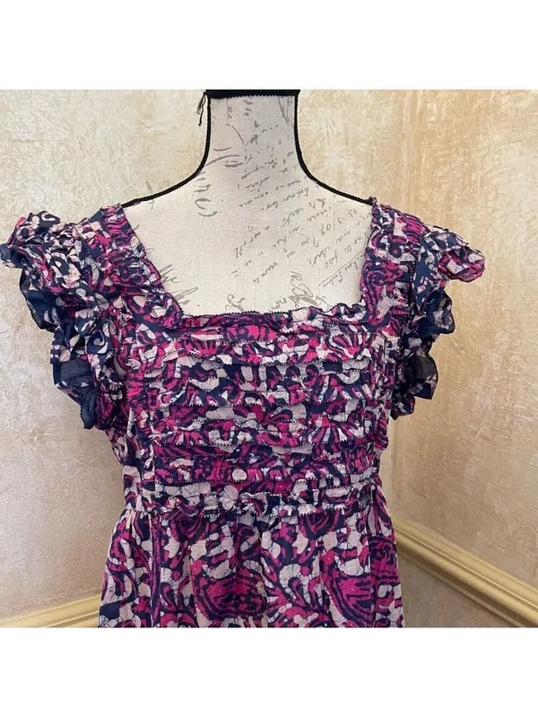 House of Harlow 1960 floral midi/maxi poplin cotton dress Sz L Fairy Cottagecore - Image 12