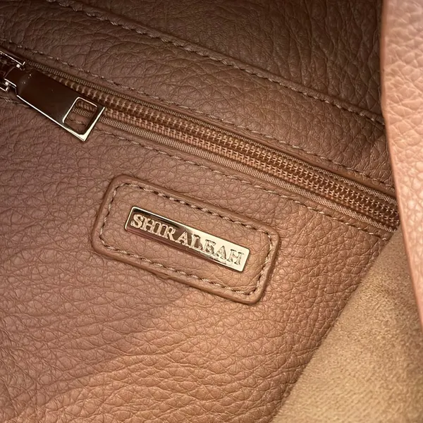 Anthropologie SHIRALEAH Two-Tone Tan VEGAN Leather Women's Bag - Image 6