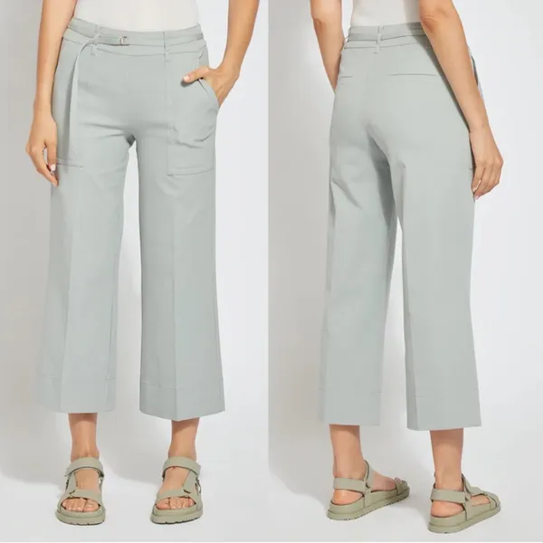 NEW LYSSE Florist Wide Leg Crop Pant in Morning Dew size M Medium 2991 NWT - Image 8