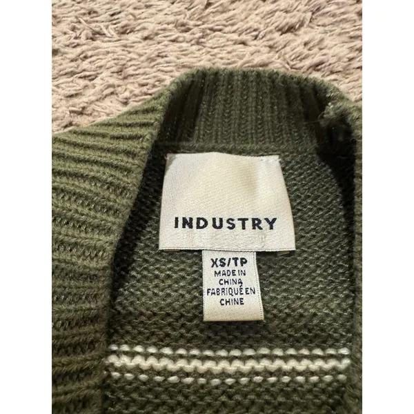 Industry Green & White Striped‎ Knit Sweater XS New Without Tags - Image 4