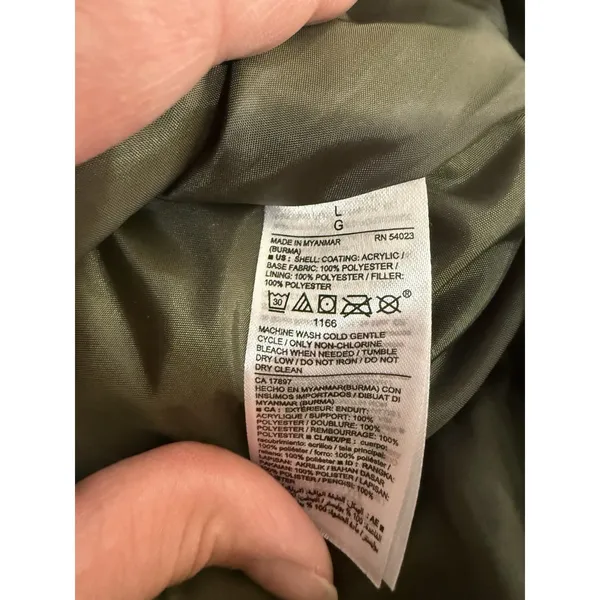 Old Navy Puffer Vest Womens Sz L Green Quilted Full Zip Pockets Outdoors Layer - Image 4