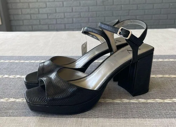 NWT Worthington Lessing Block Heel Sandals Square Toe Black Size 7.5 - Image 4