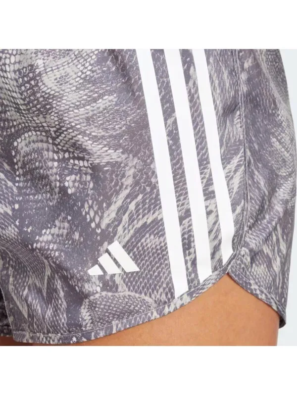 Adidas Own the Run Excite Allover Print AEROREADY Shorts WONDER BEIGE 3" Large - Image 6
