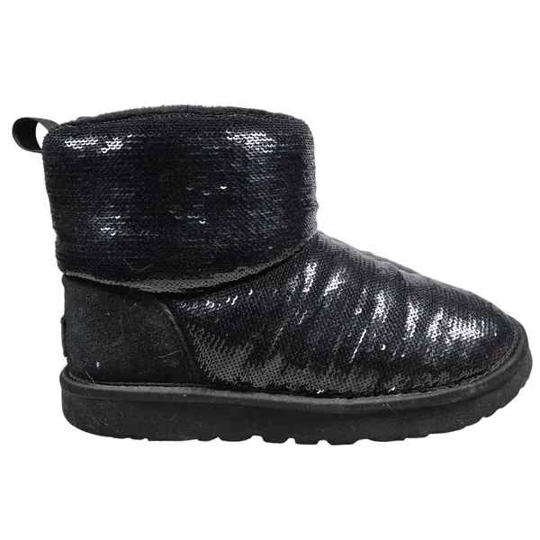 UGG Women's Black‎ Sequin Mini Mirror Ball Bootie Boots Size 6 - Image 3