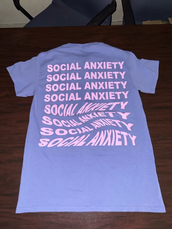 Pacsun Social Anxiety Graphic Short Sleeve Purple Tee Size Small - Image 2