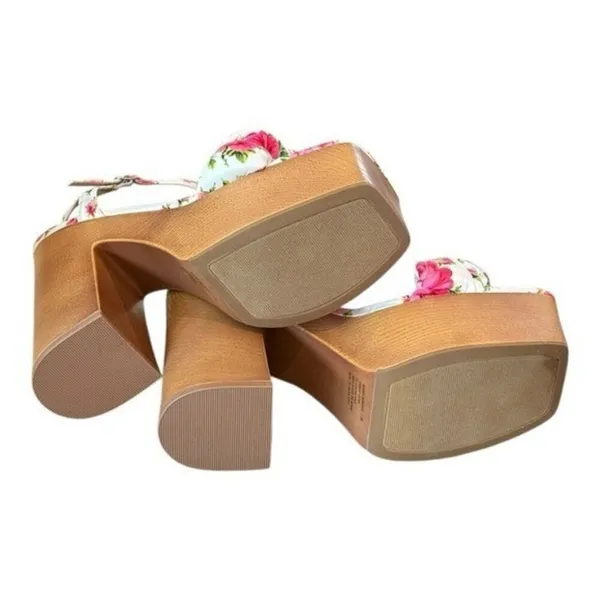 BETSEY JOHNSON Mandee Floral Platform Chunky Platform Block Heel Sandal Size 7.5 - Image 8