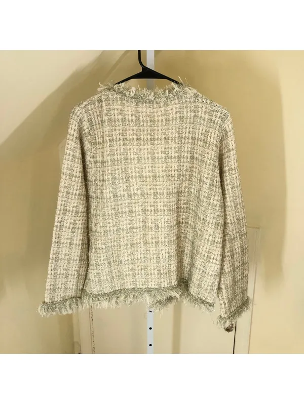 Impressions NWT Women's Prosecco Splash Tweed Boucle Jacket Cream Size M - Image 7