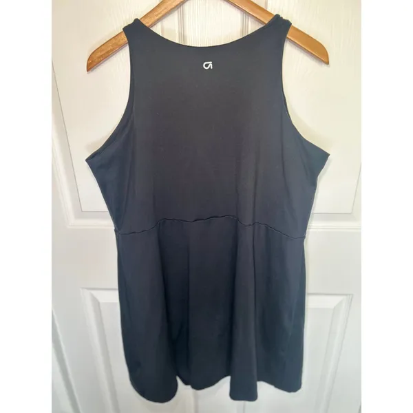 GapFit Exercise‎ Dress V-Neck XXL Black Built-in Shorts Pocket Athleisure Active - Image 5