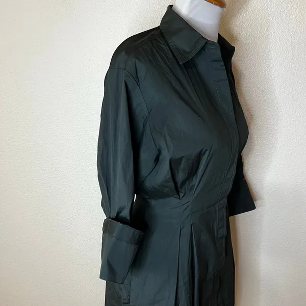Madewell Tucked Mini Shirtdress in Summit Green Pima Cotton Poplin NEW 4 - Image 4