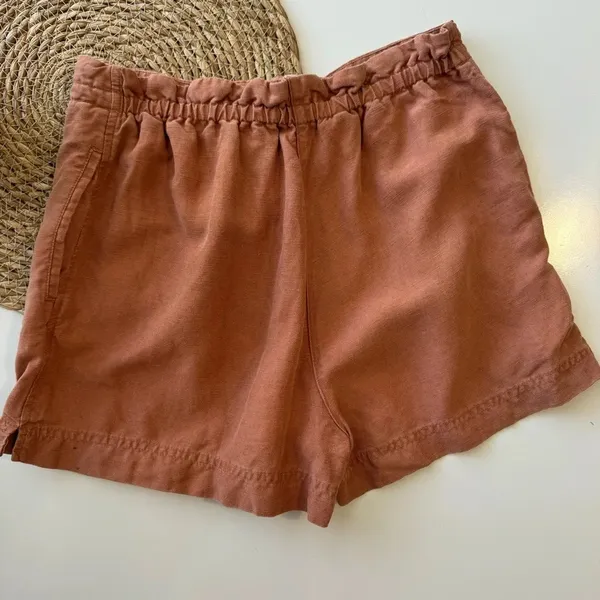 Wilfred Linen Burnt Orange Drawstring‎ Shorts Size XS - Image 6