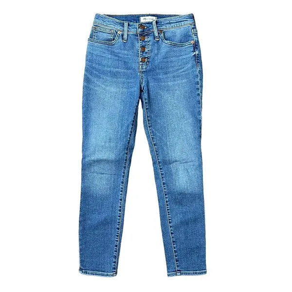 Madewell Size 26 Jeans 9" Mid Rise Skinny Crop Button Front Tencel Denim Edition - Image 2