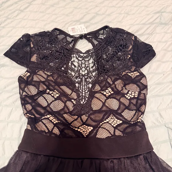 Privy Lace Illusion Tulle Fit & Flare Cocktail Mini Dress - Size S - NWT - Image 12