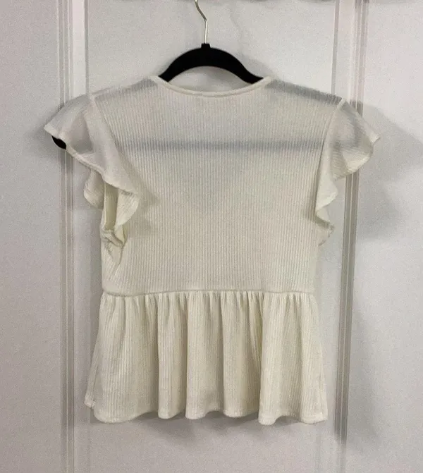 Altar'd State Cream Short Sleeve Shirt - Image 2