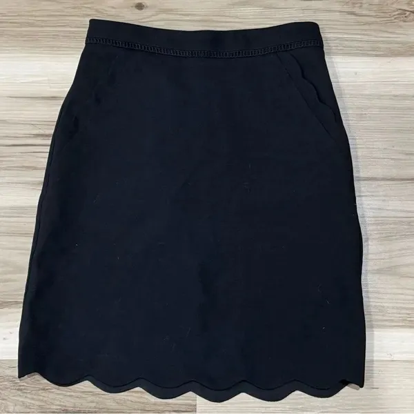 NEW Skies Are Blue Bernice Scallop Hem Skirt Black Women’s XS - Image 2