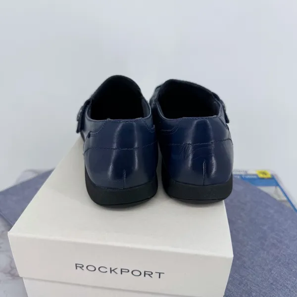 Rockport Daisey Slipon Womens 7N Navy Blue Leather Perforated Loafers CH4056‎ - Image 5