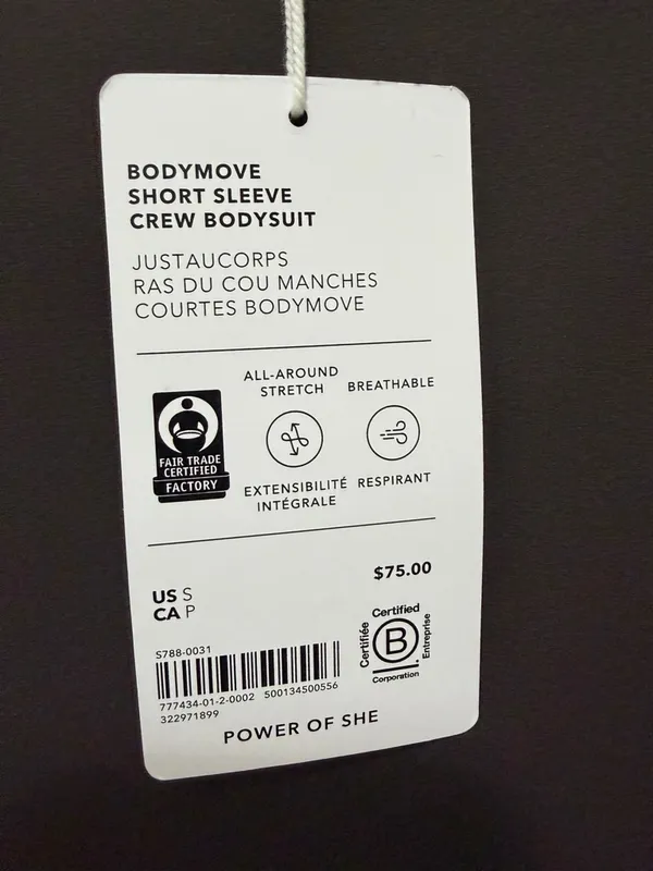 Athleta‎ Bodymove Short Sleeve Crew Bodysuit Small NWT - Image 5