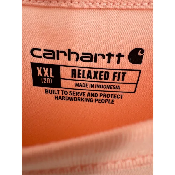 Carhartt T-Shirt women's XXL relaxed fit crew floral C graphic logo peach - Image 6