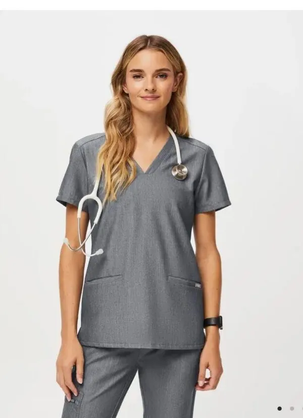 Grey FIGS Graphite Scrub Set Top Size Xs Women’s Xxs High waisted Petite Zemora Jogger Pants - Image 3