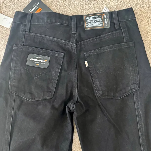 Levi's x McLaren Speed Baggy Jeans Black Formula 1 Racing Womens Sz 29 - Image 6